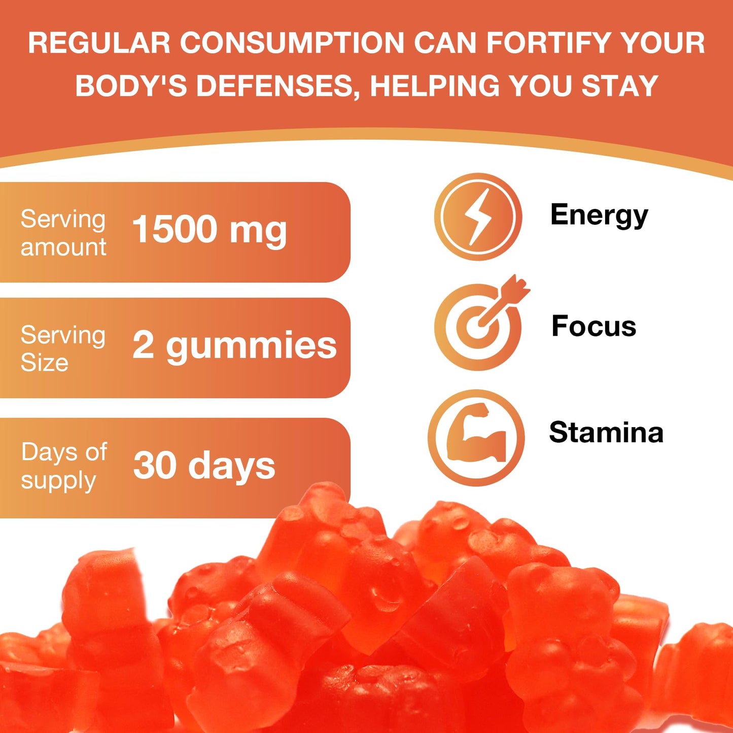 Auranic Asian Panax Ginseng Gummies, 60 Count