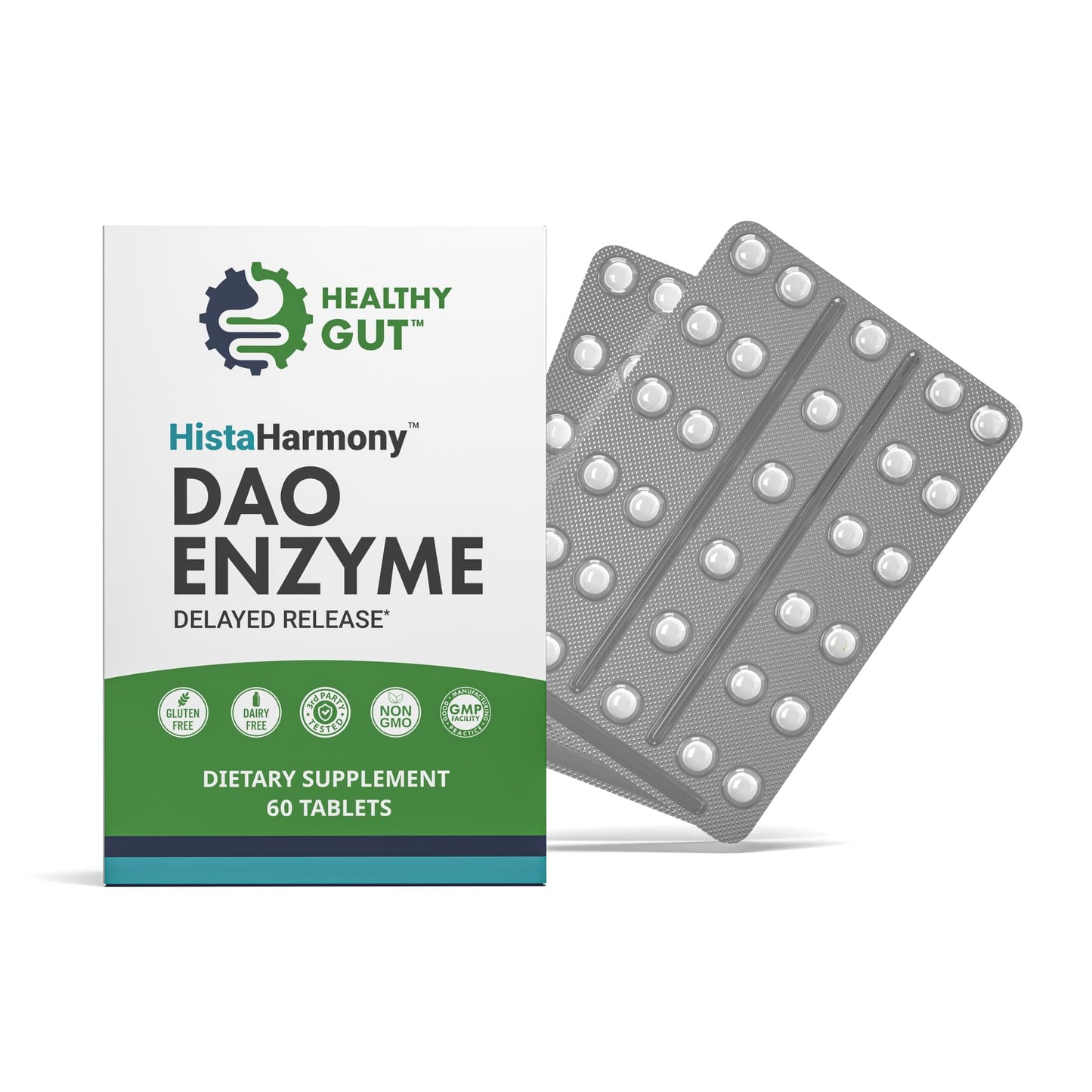 Healthy Gut HistaHarmony 60 Tablets and HoloZyme Digestive Enzymes 30 Capsules, 90 Count