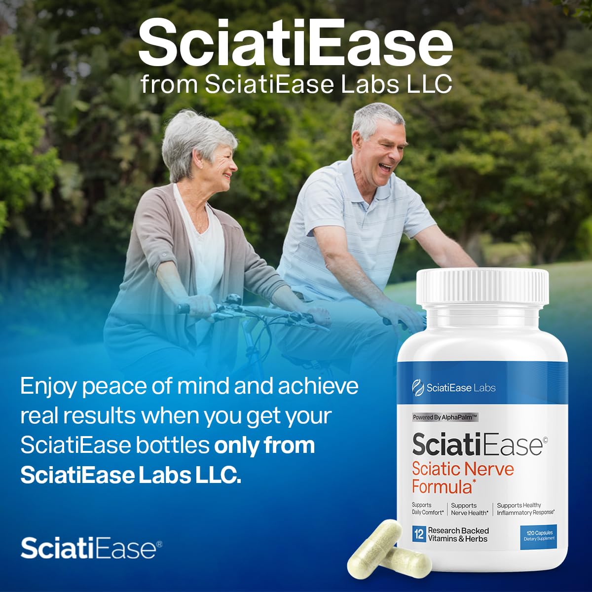 SciatiEase Sciatic Nerve Health Support Supplement Capsule, 120 Capsules