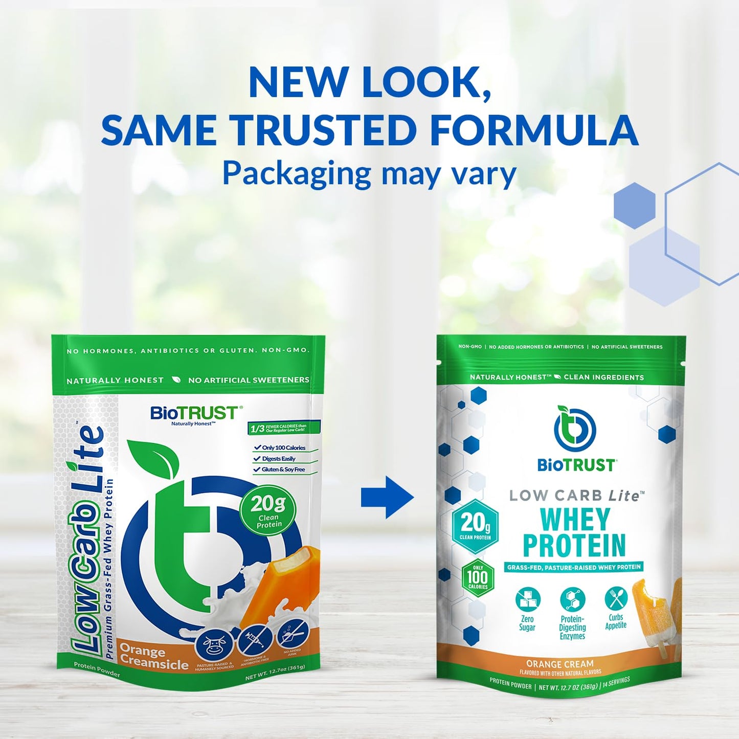 BioTrust Low Carb Lite Grass-Fed Whey Protein Isolate Powder, 12.7 oz, 14 Servings, Orange Cream