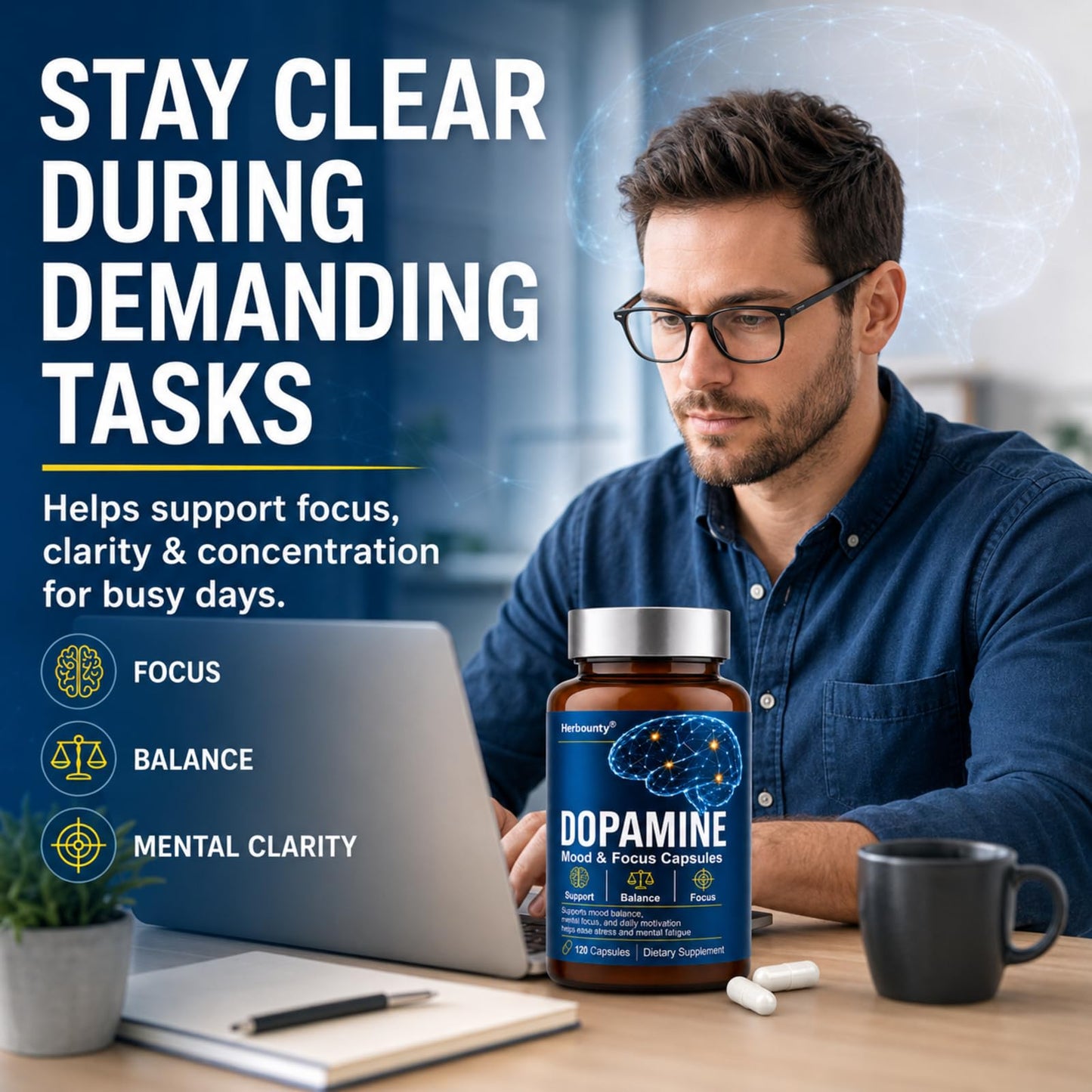 Herbounty Dopamine Brain Food Capsule 120 Count