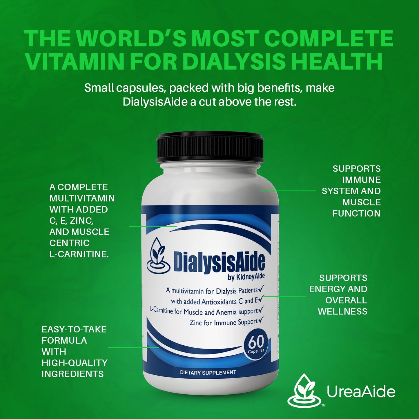 KidneyAide Renal Replacement Therapy Complete Multivitamin Capsule 60 Count
