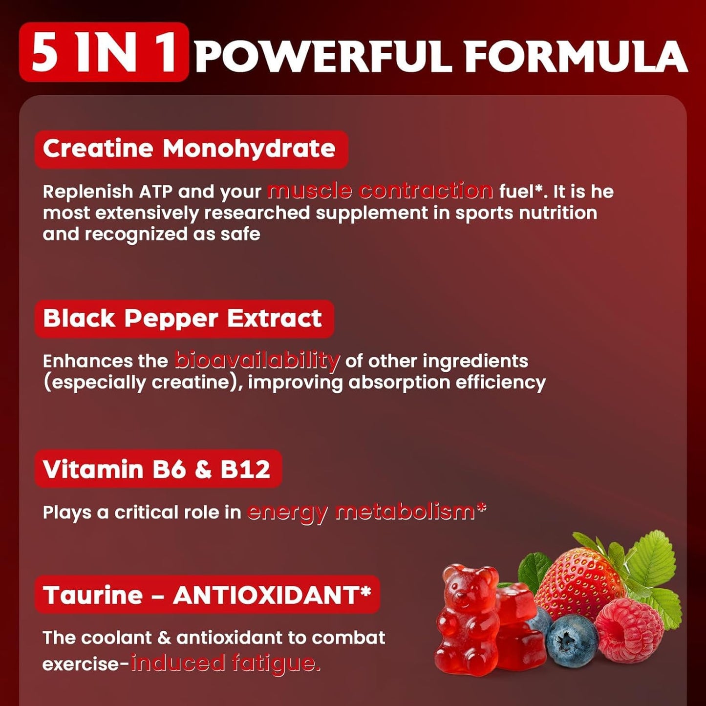Trupretty Creatine Monohydrate Gummies, 120 Gummies