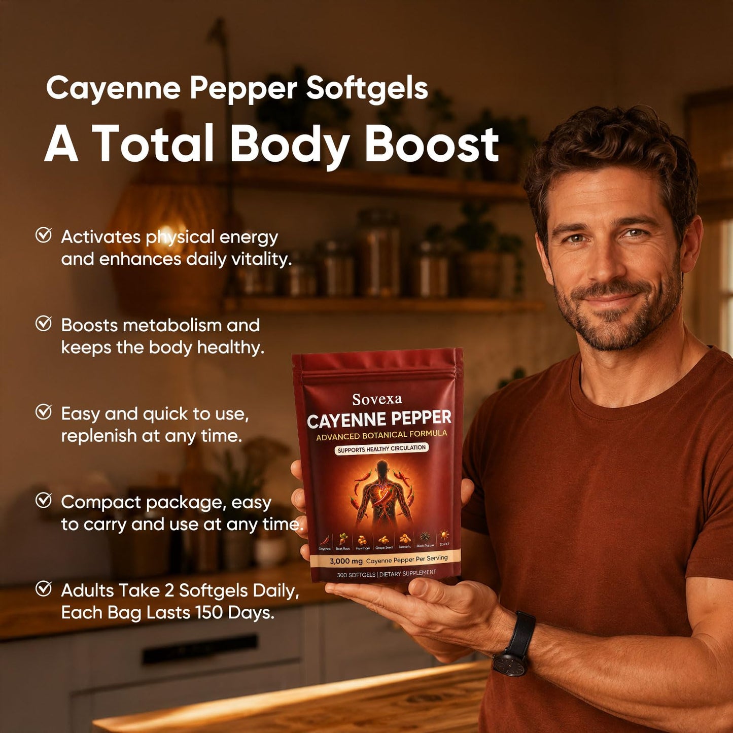 Sovexa Cayenne Pepper Softgels 1 Count