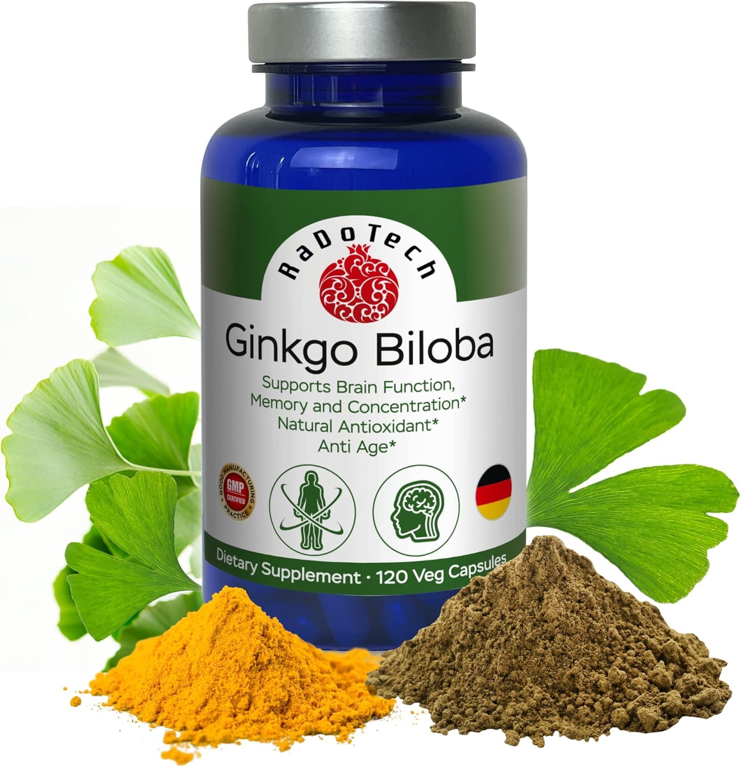 RaDoTech Ginkgo Biloba Support Brain Function Capsule 360 Capsules