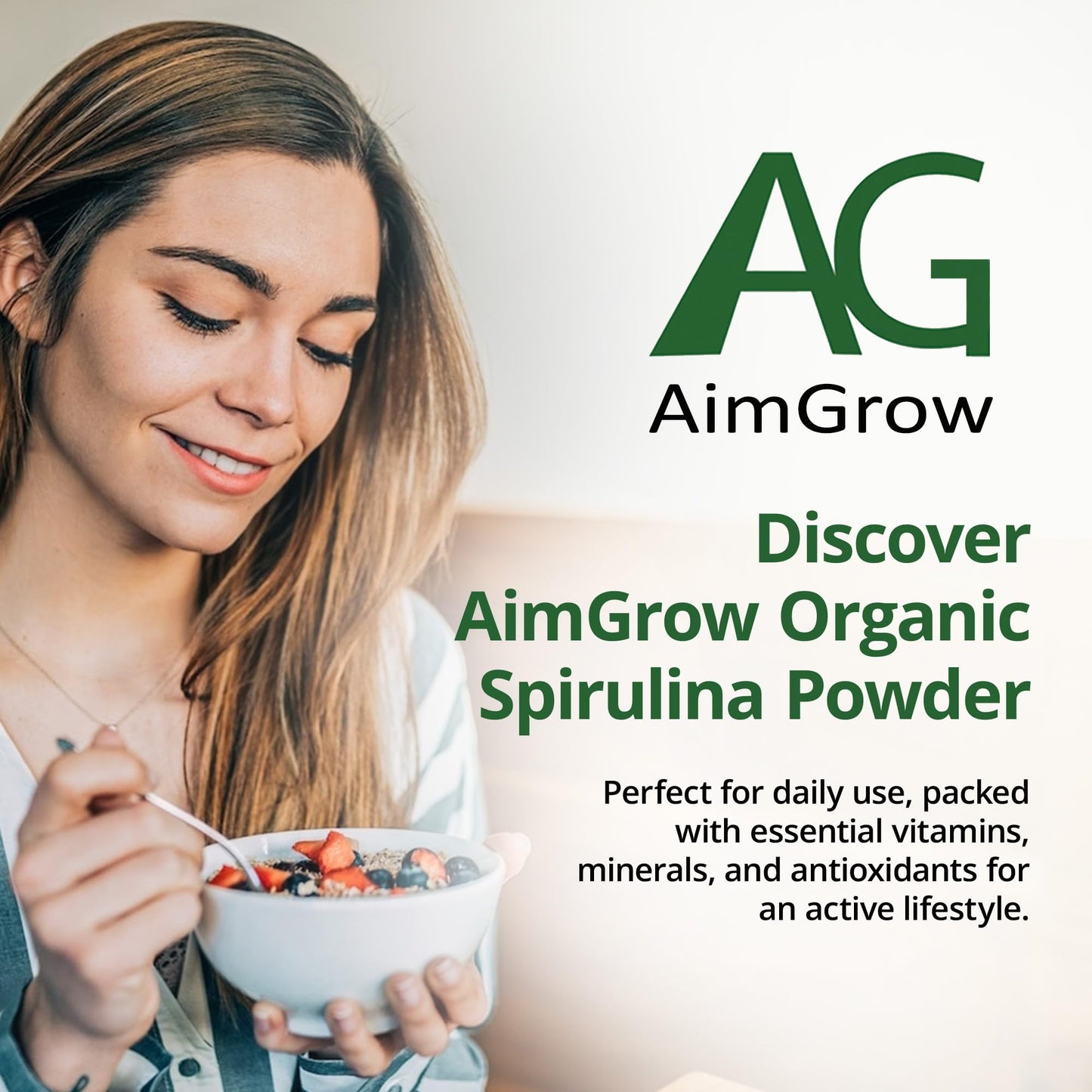 Aimgrow Organic Spirulina Powder 16.01 oz