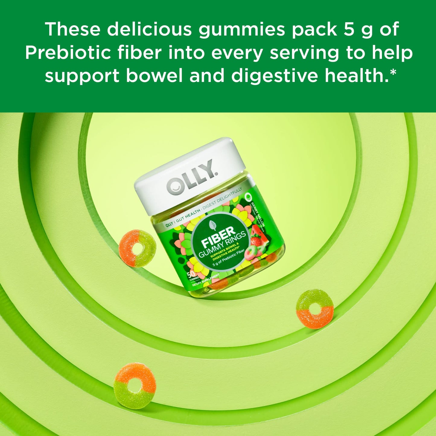 OLLY Fiber Gummy Rings, 60 Gummies