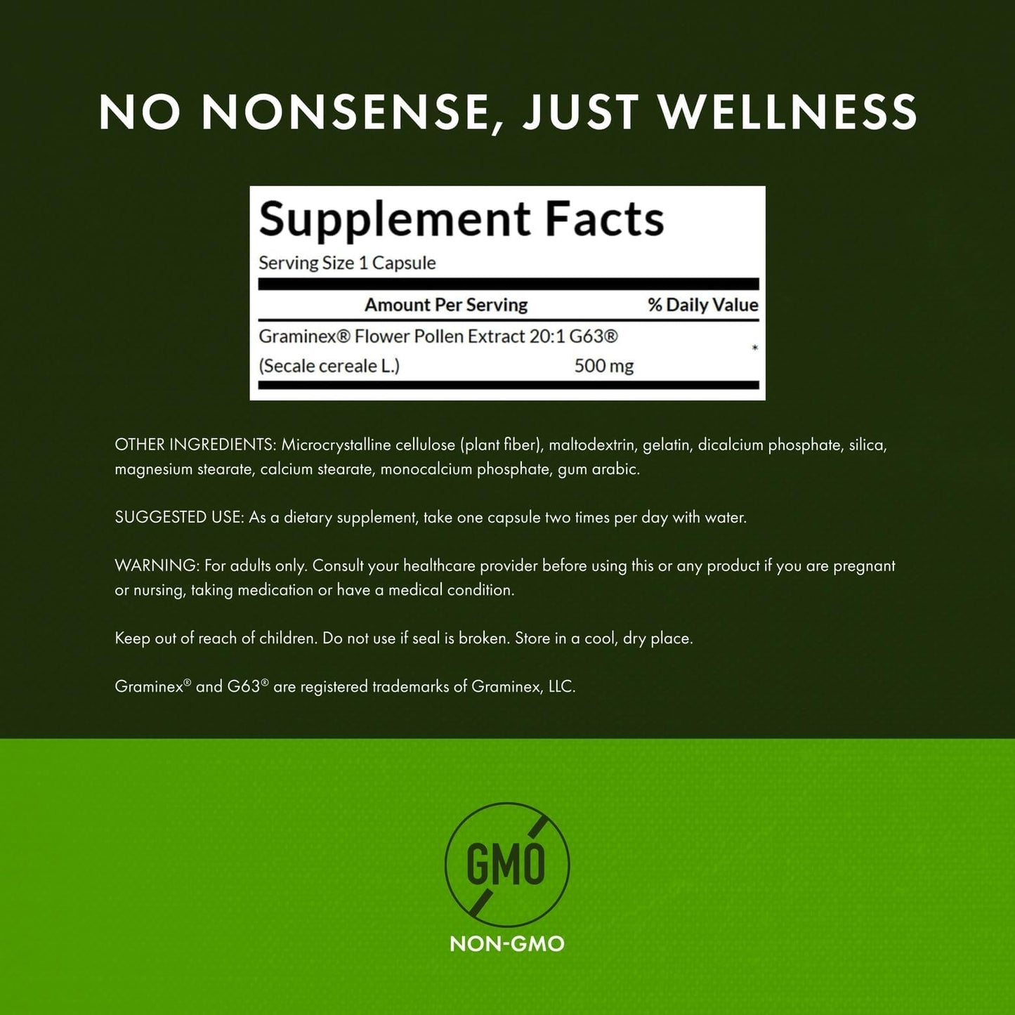 Swanson Maximum Strength Graminex Flower Pollen Extract 120 Capsules