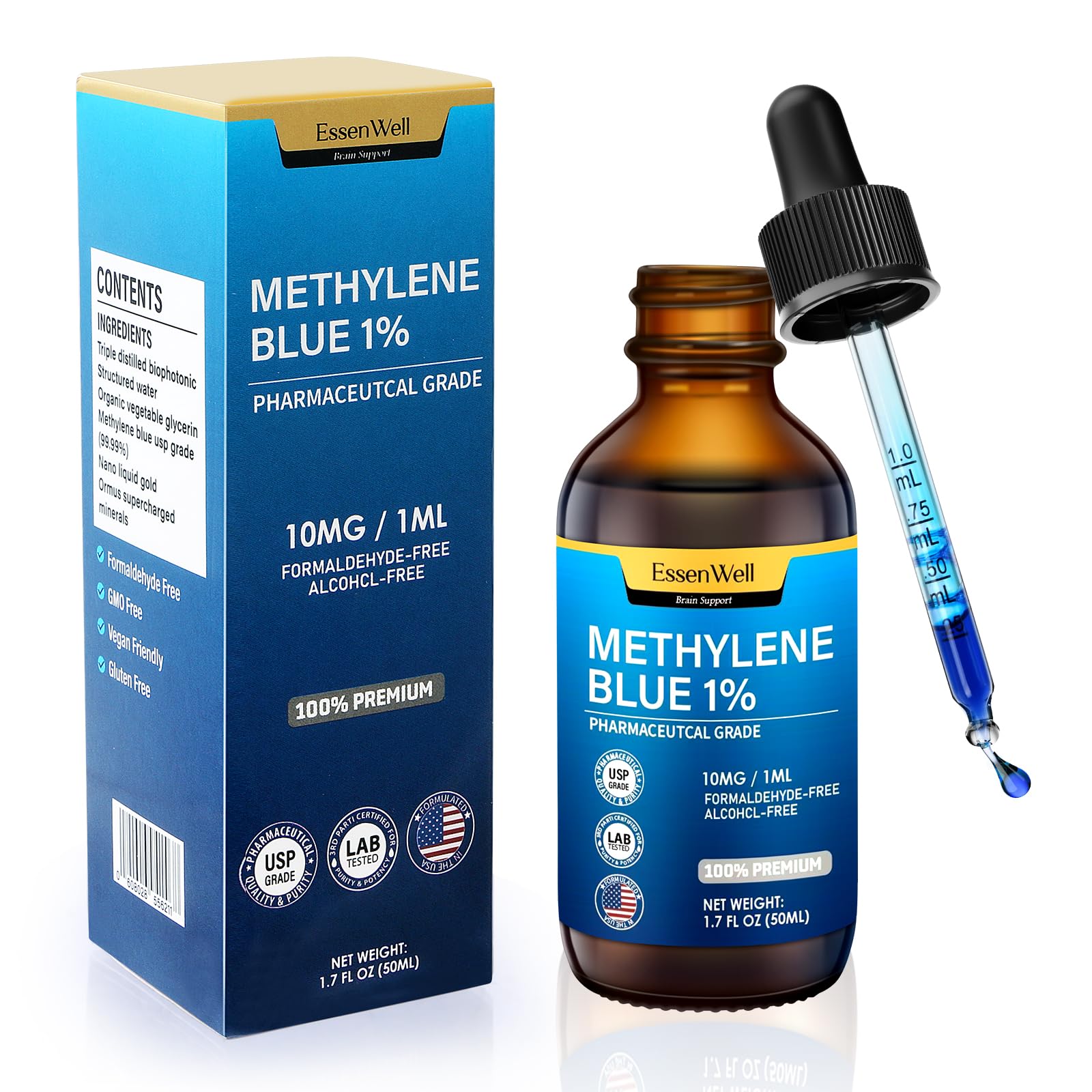 EssenWell Methylene Blue Pharmaceutical Grade 120 Tablets