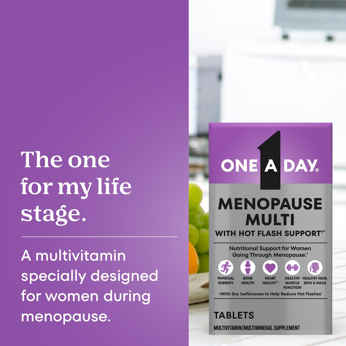 ONE A DAY Women's Menopause Multivitamin Tablet, 50 Count