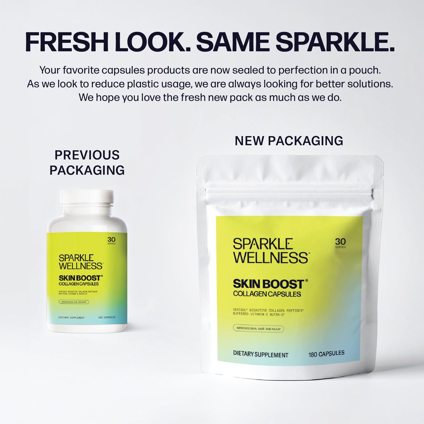 Sparkle Wellness Skin Boost Collagen Capsules, 180 Count