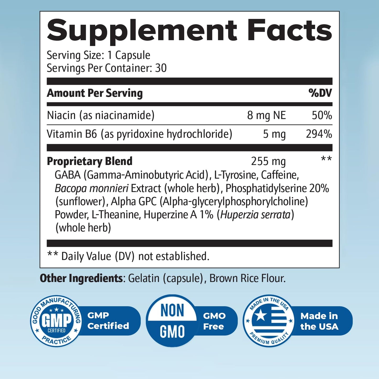 Nature’s NutriWave Neuro Sharp – Bacopa, Ginkgo Biloba & Huperzine-A Capsules, 90 Count