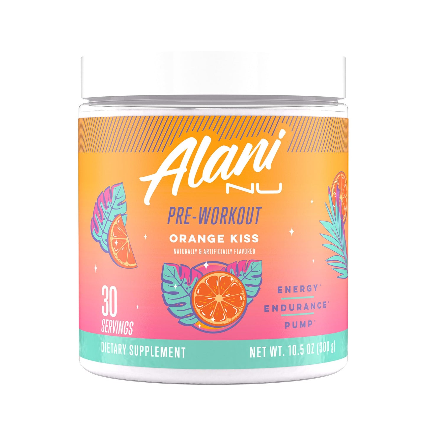 Alani Nu Pre Workout Powder Orange KISS 10.2 Ounce