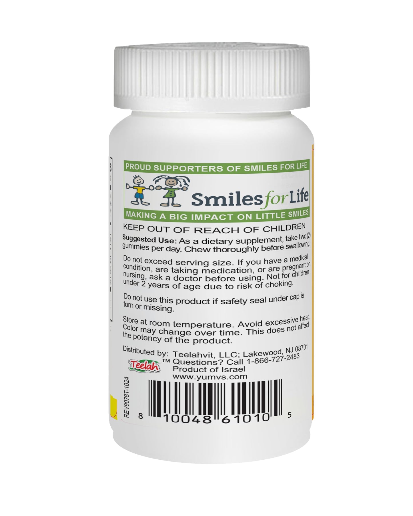 YUM-V'S Vitamin C Gummies for Kids Chewable 60 Count