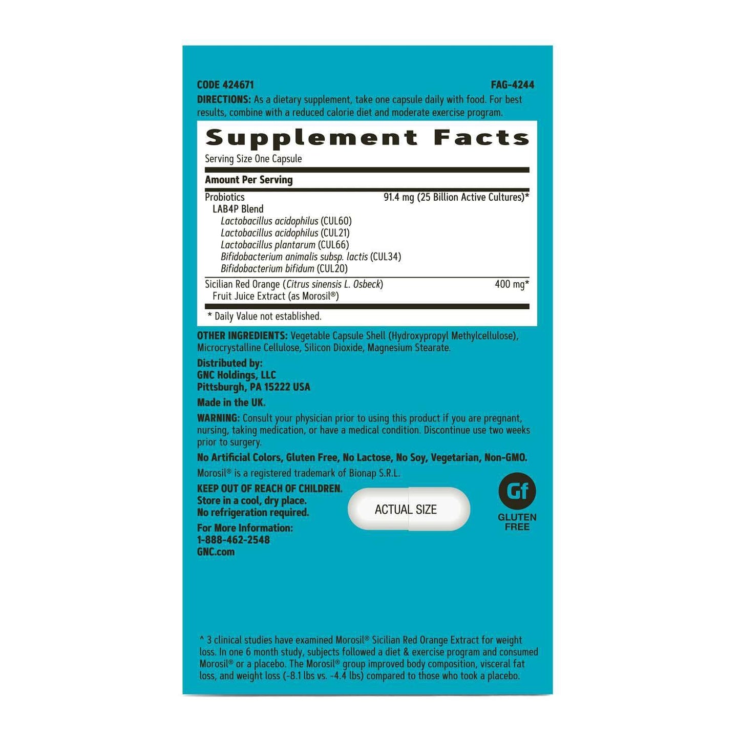 GNC Total Lean Weight Management Probiotic Capsule 30 Count