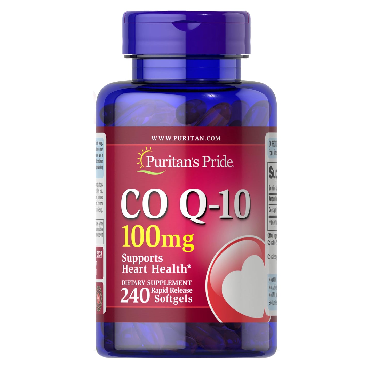Puritan's Pride Coenzyme Q10 100mg Softgels, 240 Count