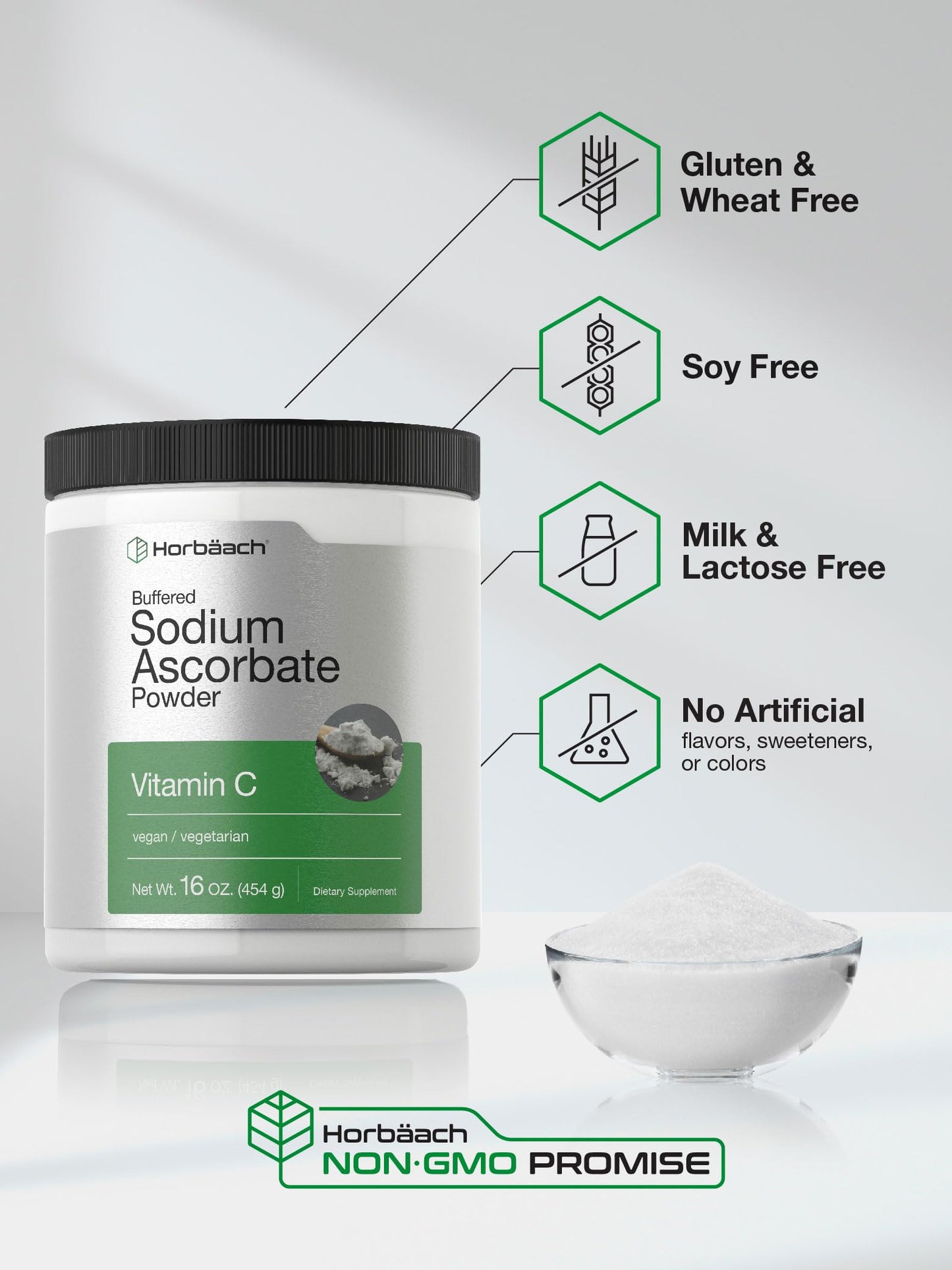 Horbäach Sodium Ascorbate Powder 16 oz