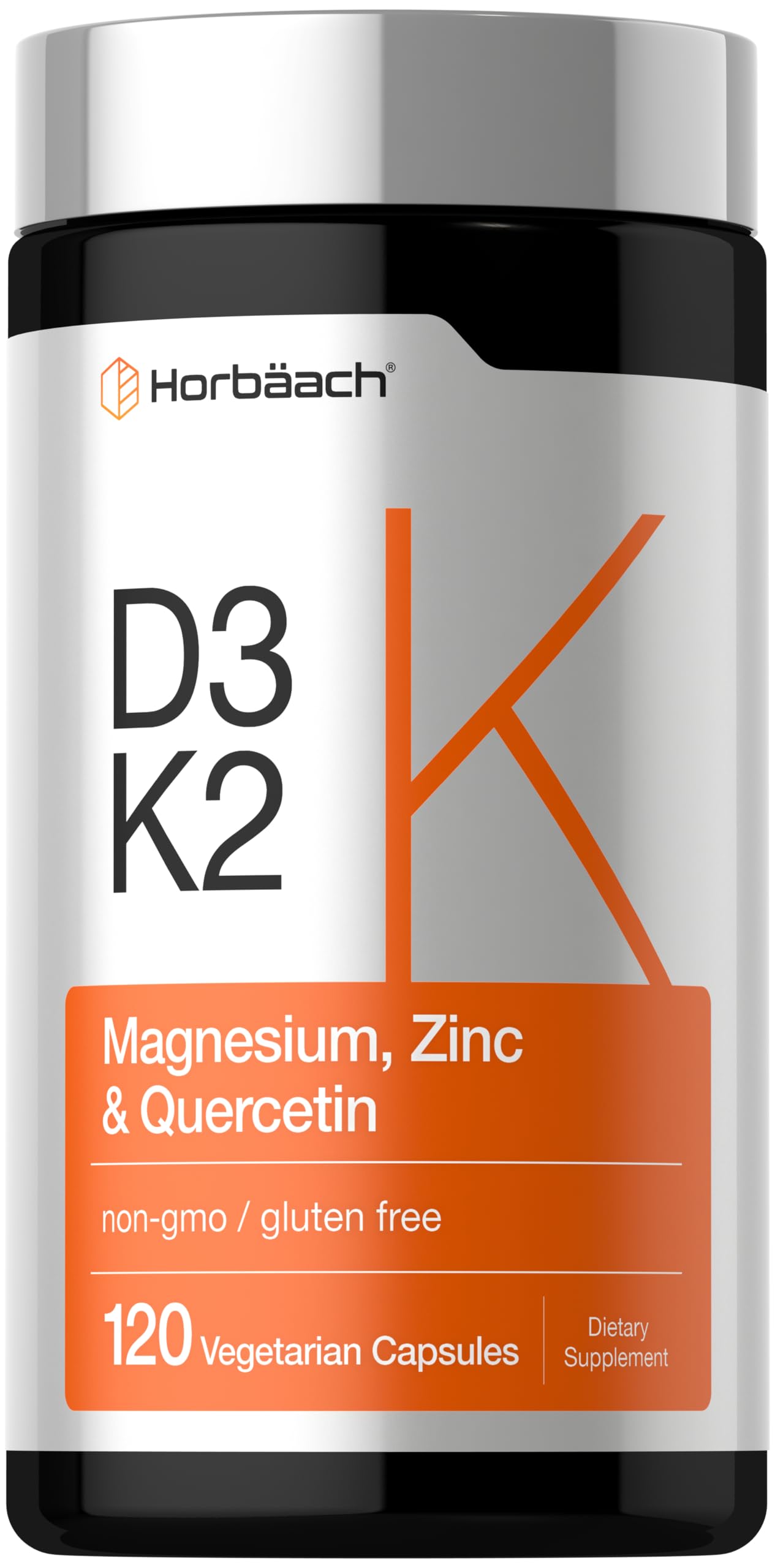 Horbäach Vitamin D3 K2 Capsules, 120 Count