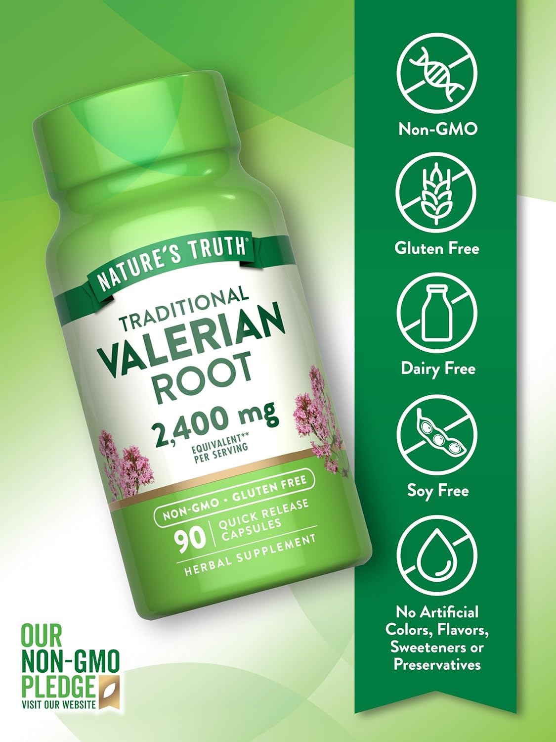 Nature's Truth Valerian Root 1200 mg Supplement Capsules 180