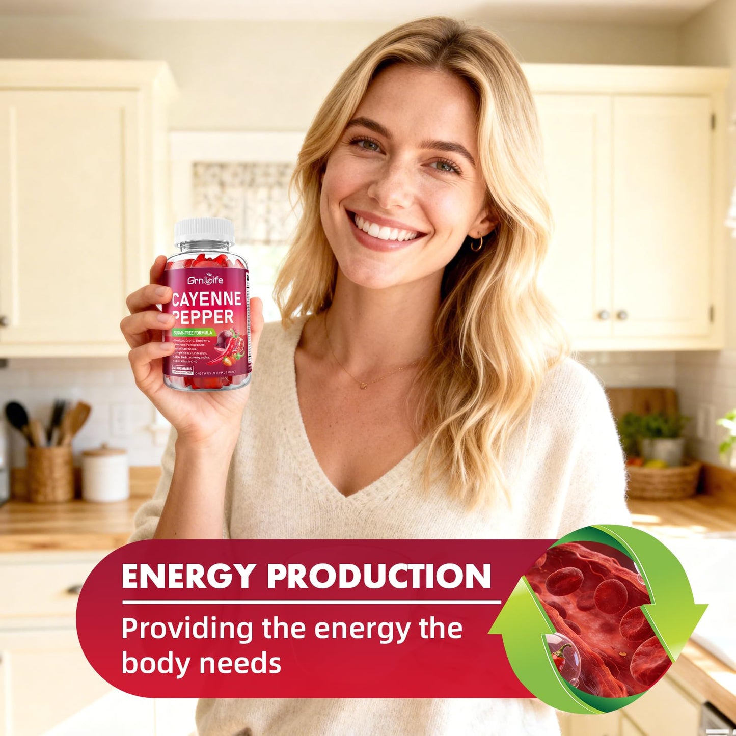 GrnLife Cayenne Pepper Beet Root Gummies 60 Count