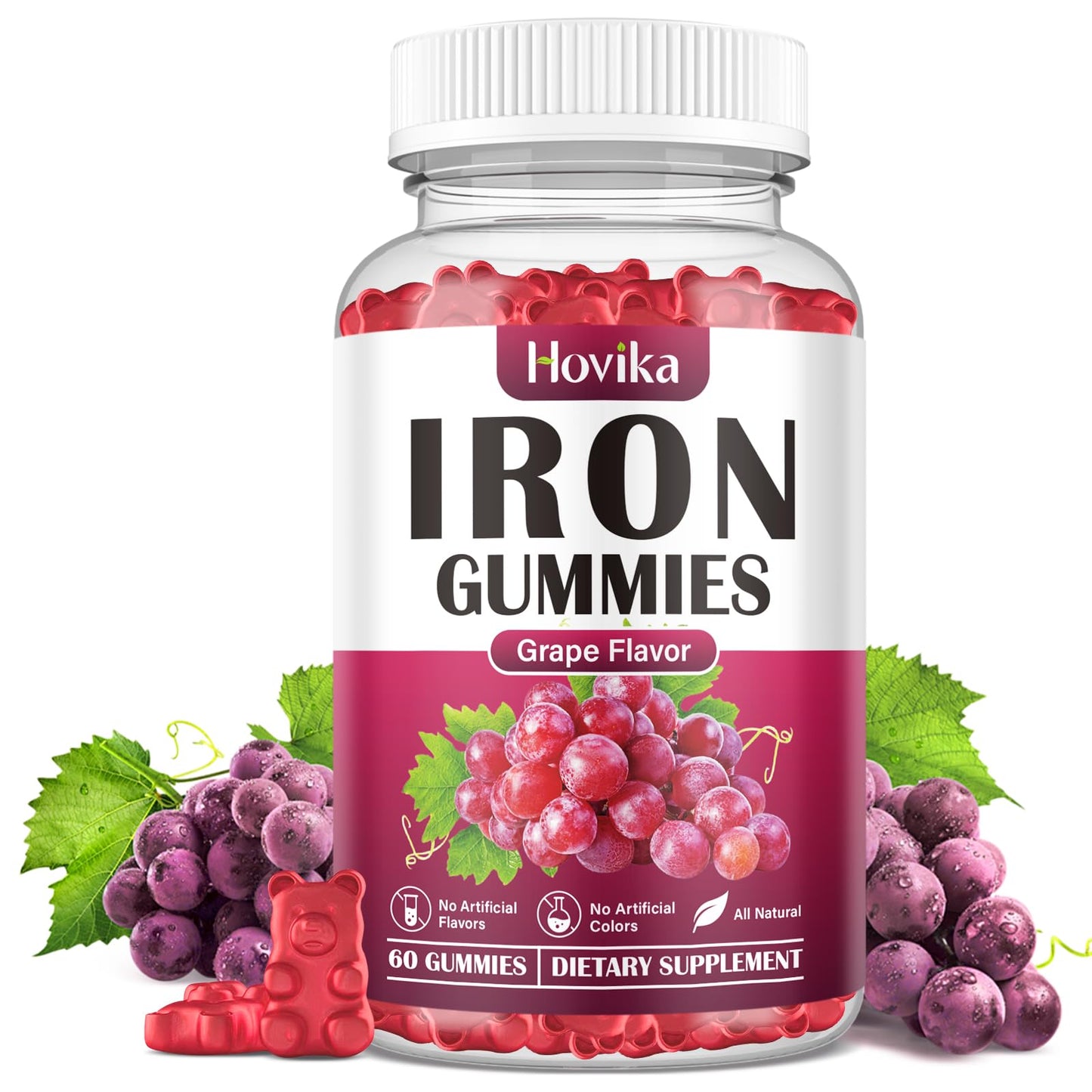 Hovika Iron Gummies Supplement for Women & Men, 60 Gummies