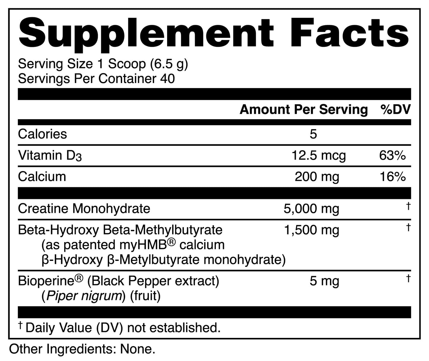 Bucked Up Creatine HMB Unflavored Powder 9.2 Ounce