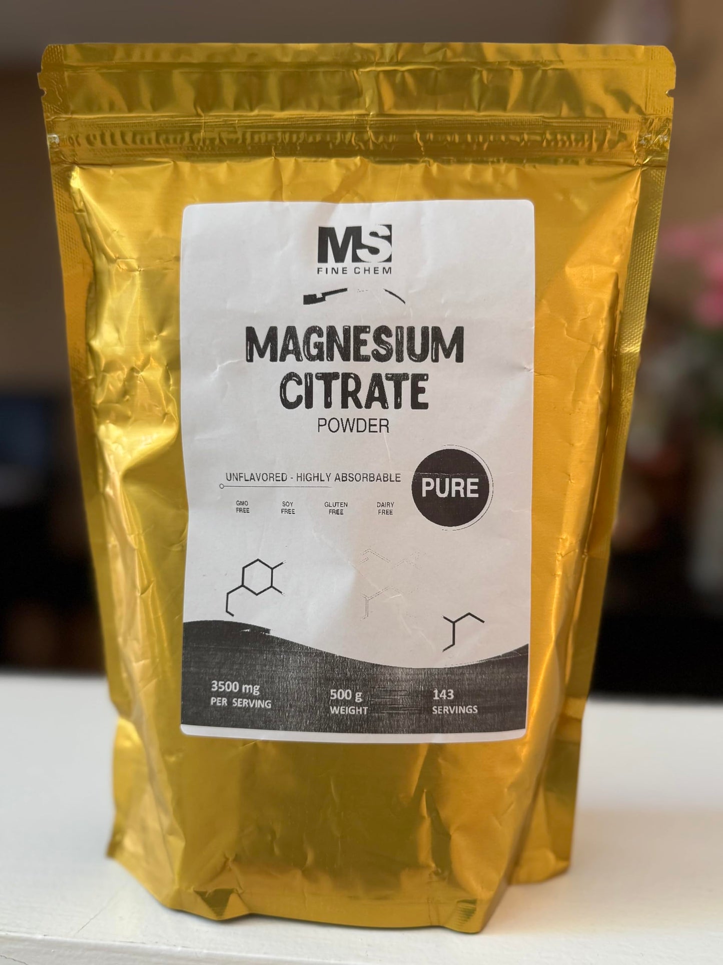 MS Finechem Magnesium Citrate Powder 17.6 Ounce