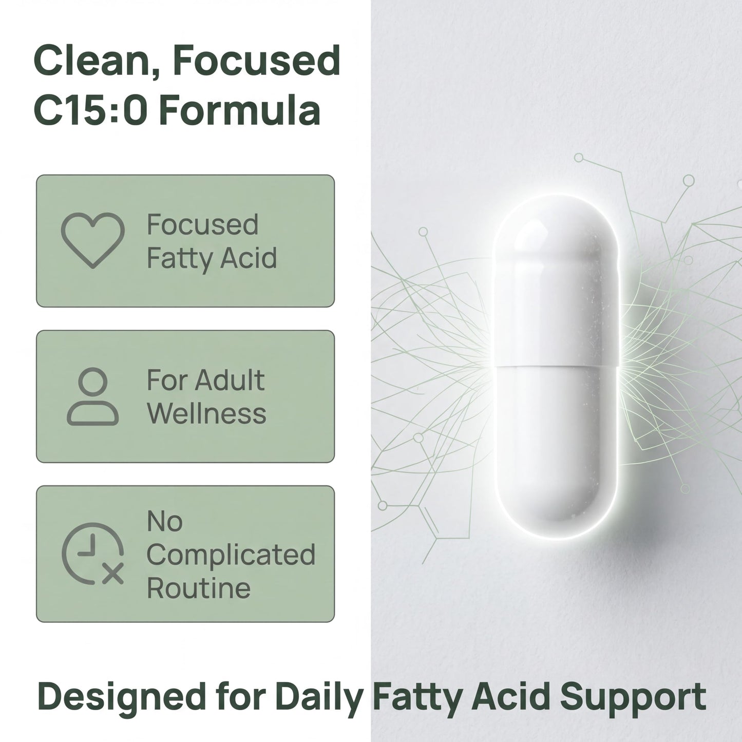 minyang Pentadecanoic Acid Capsule, C15:0 Fatty Acid Supplement for Healthy Aging, Cellular & Membrane Support, Daily Wellness Formula for Adults, 60 Count