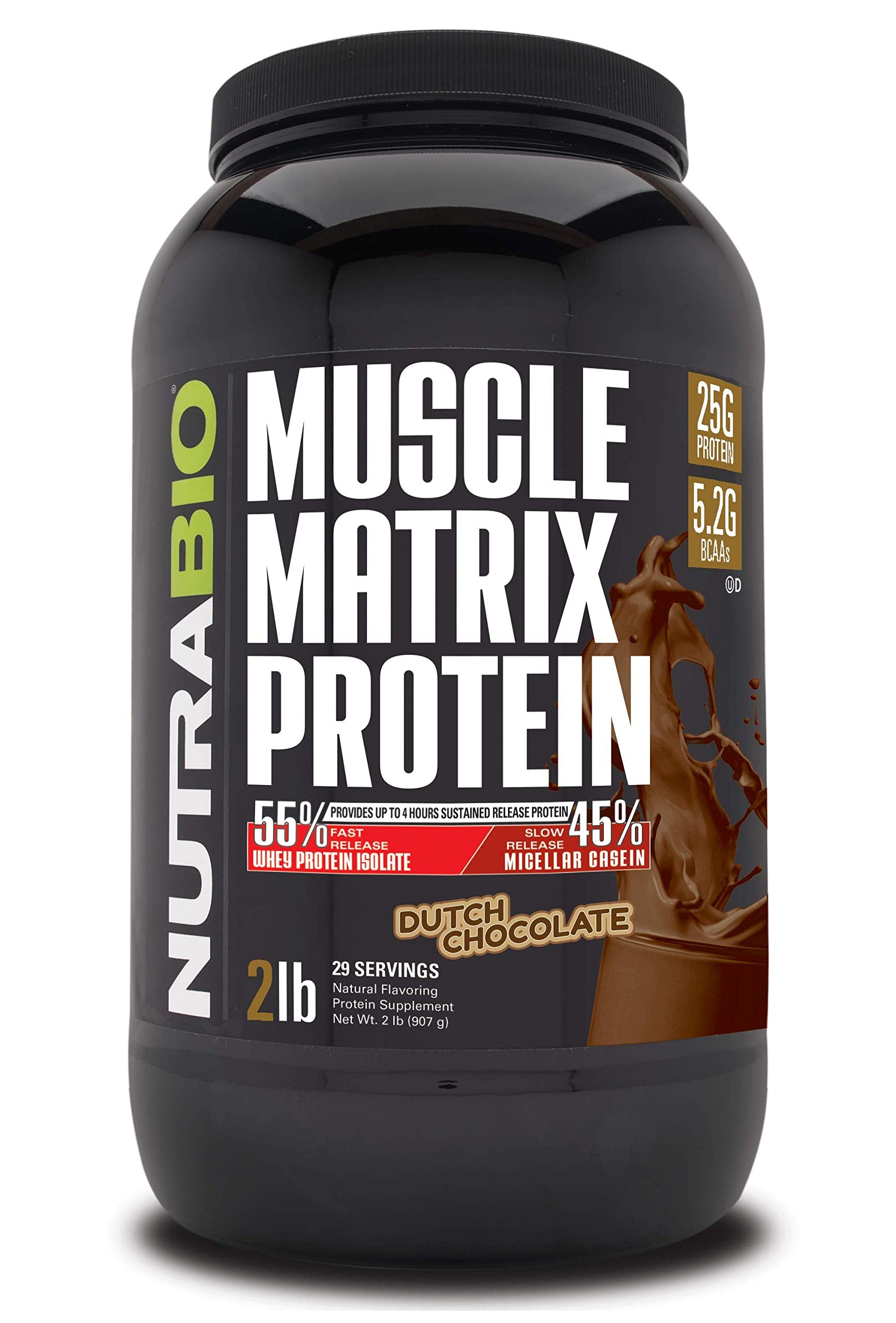 NutraBio Muscle Matrix Protein Powder Dutch Chocolate 32 Servings