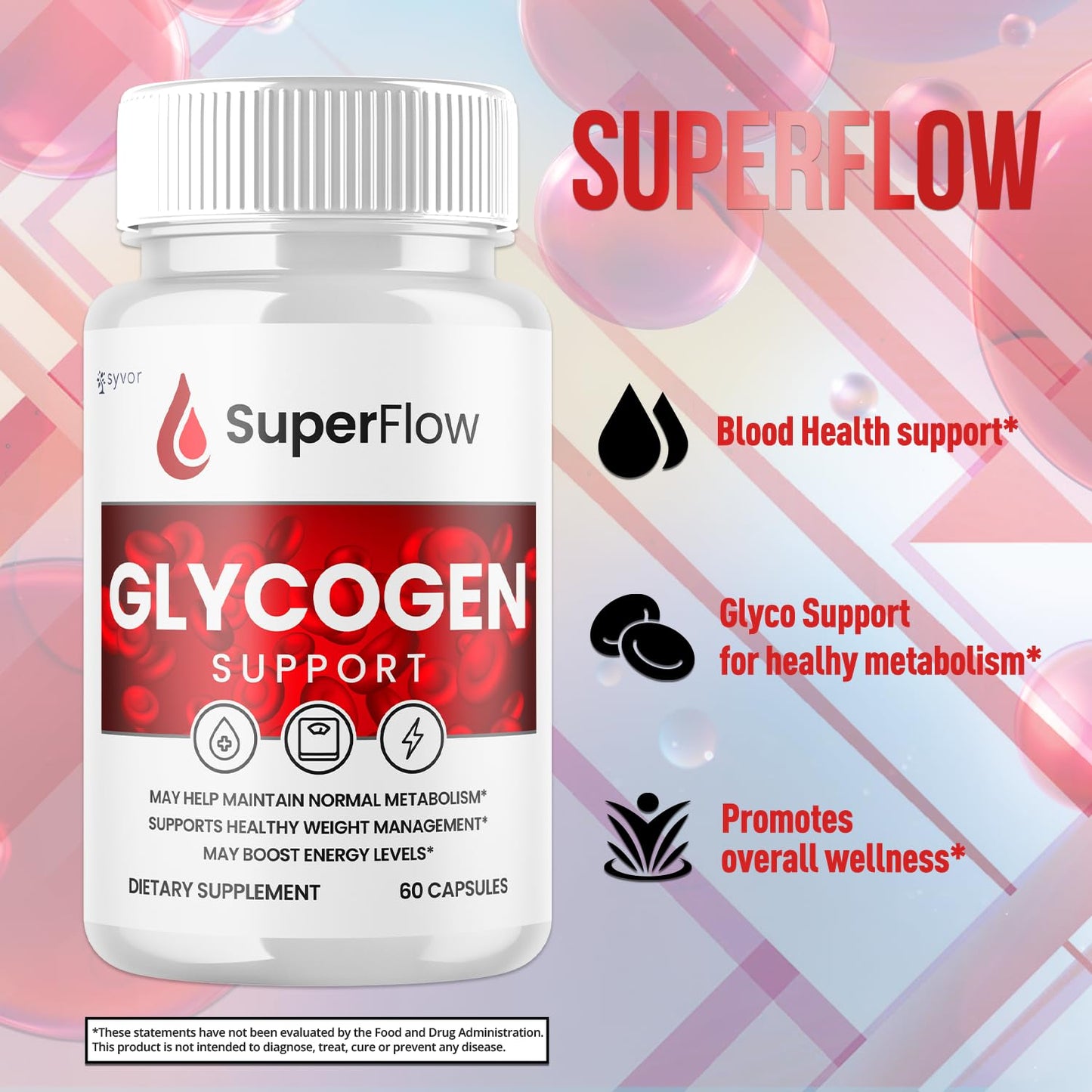 Syvor Super Flow Glycogen Support Supplement Formula Capsules, 120 Count