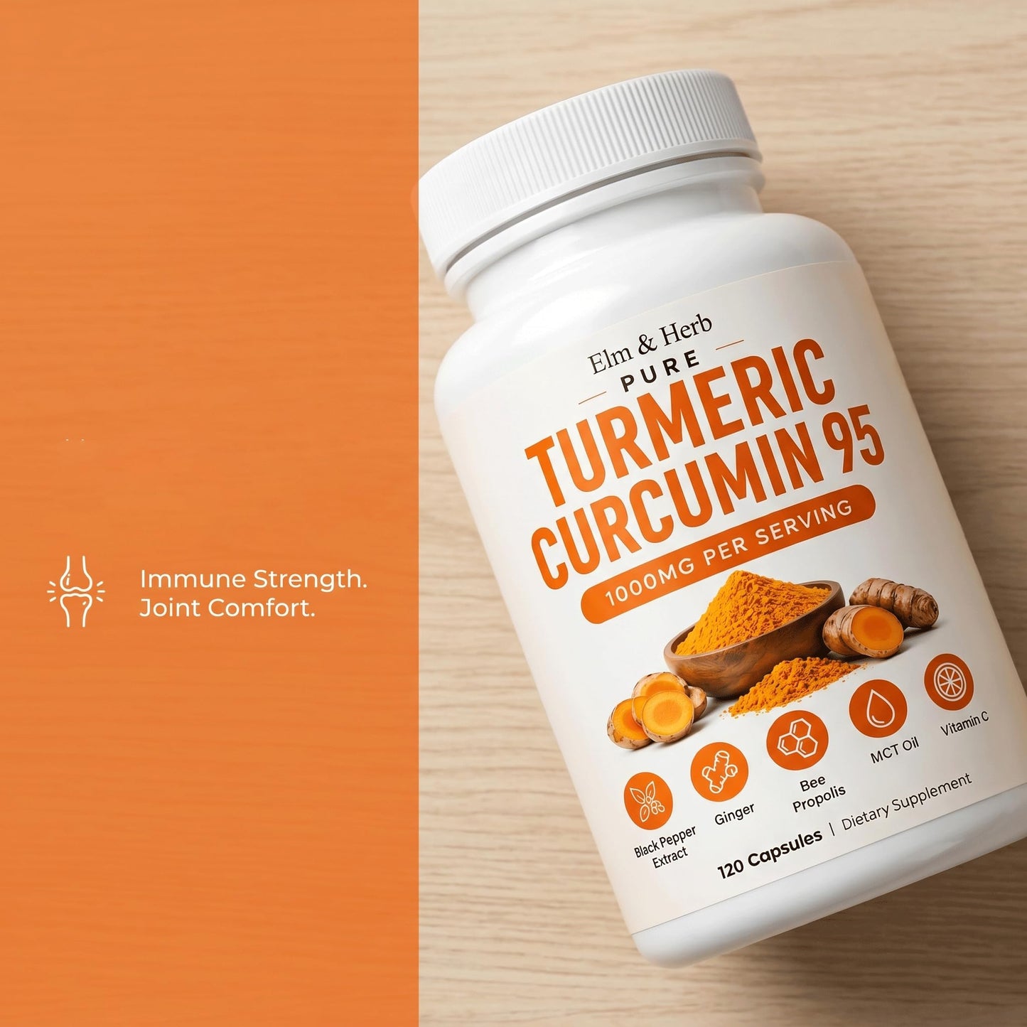 Vlsdoin Pure Turmeric Curcumin 95 Capsules, 120 Count