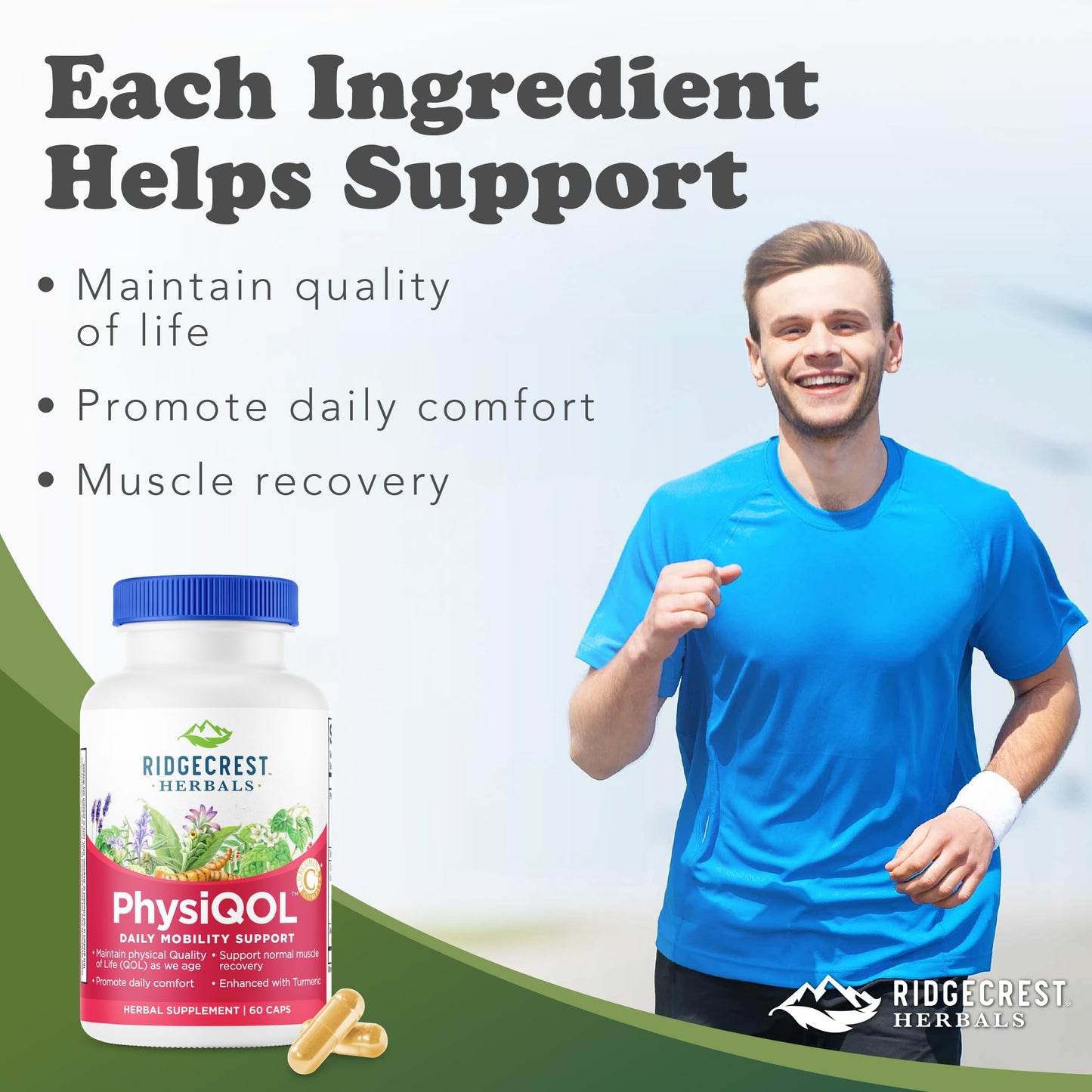 RidgeCrest Herbals PhysiQOL Turmeric Boswellia Joint Comfort Capsules 60