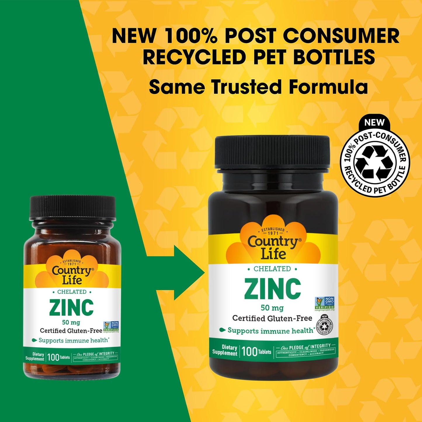Country Life Chelated Zinc 50 mg Tablet 100 Tablets