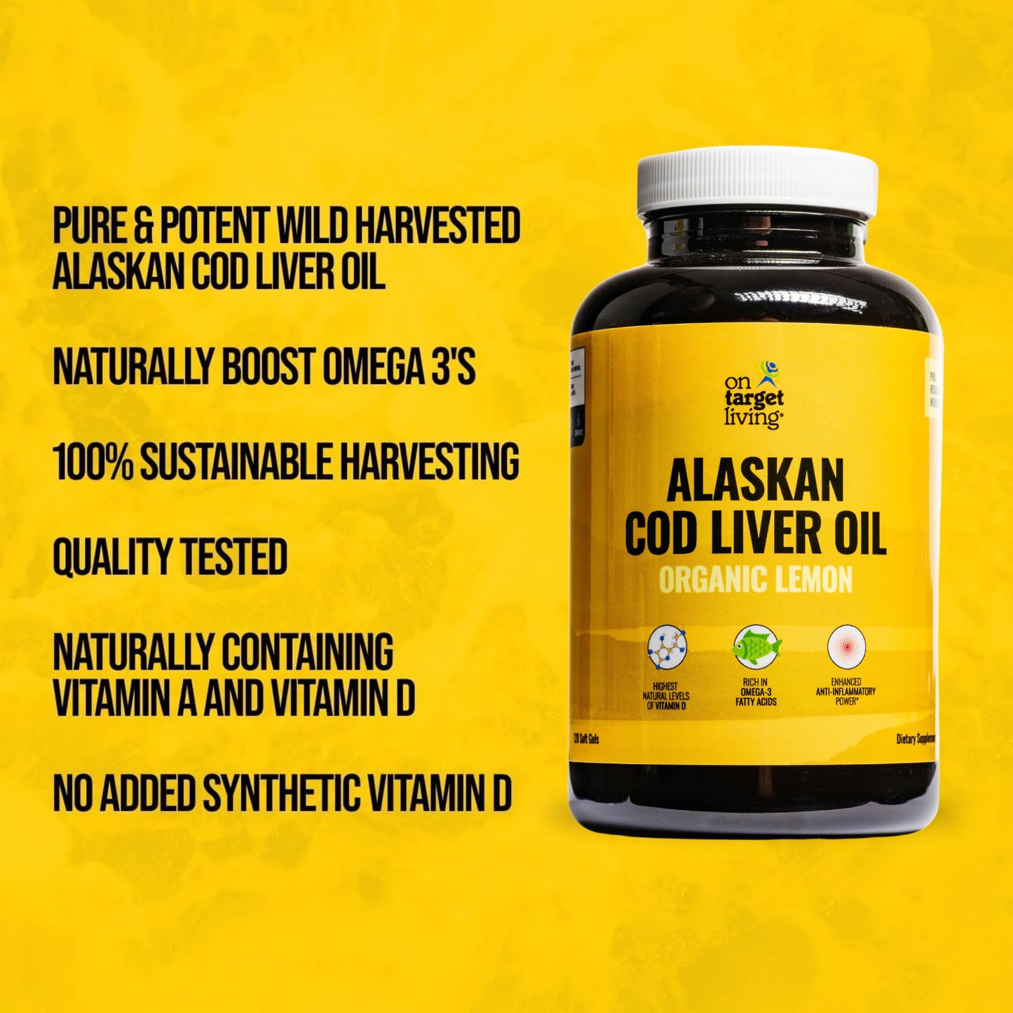On Target Living Alaskan Cod Liver Oil Softgels 120