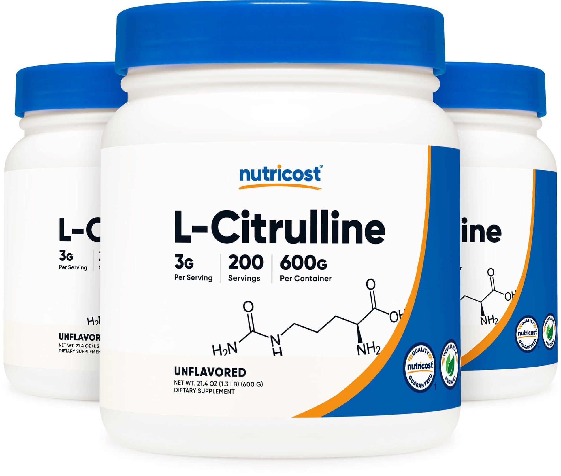 Nutricost L-Citrulline (Base) Powder, 3 Bottles