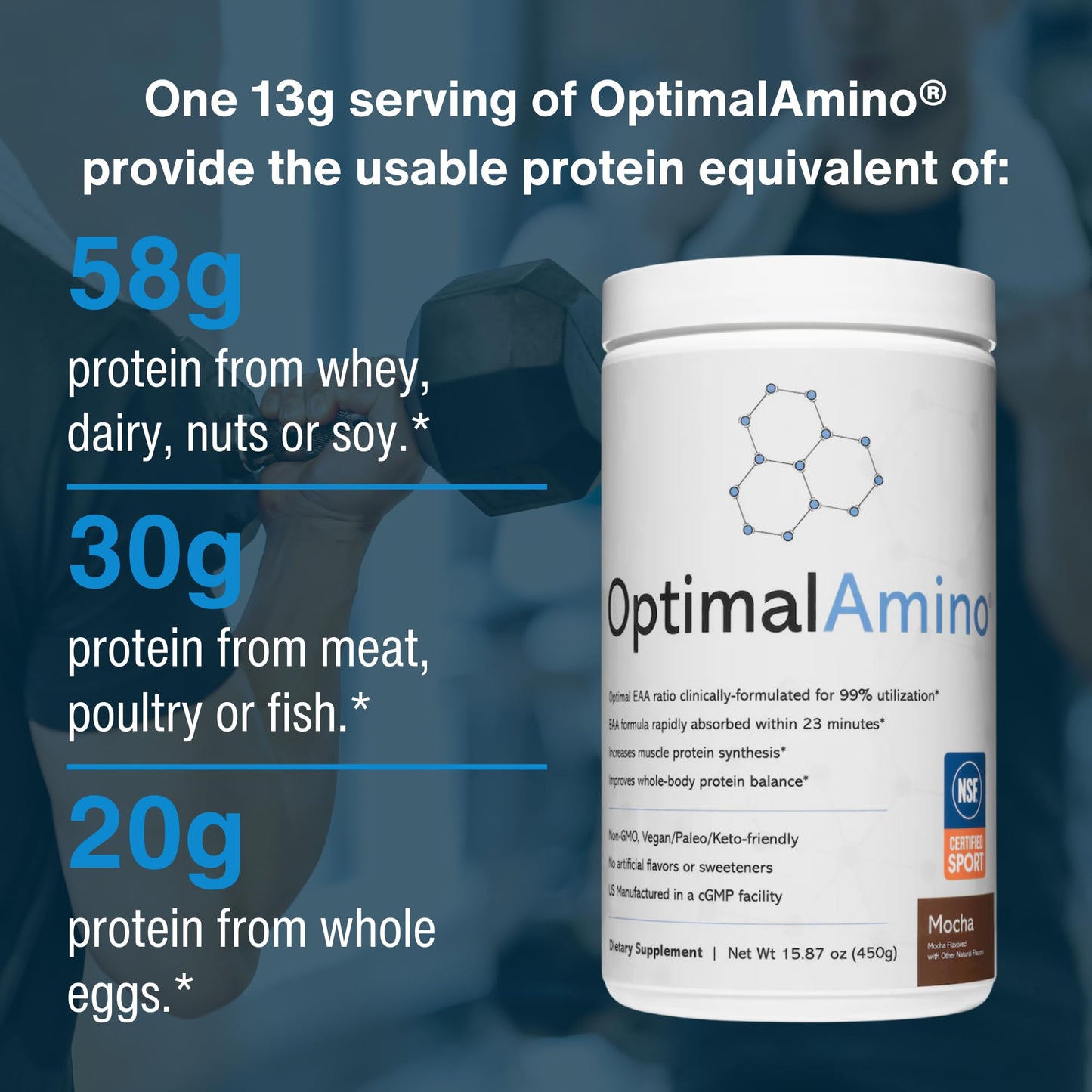 OptimalAmino Amino Acid Powder 15.87 Ounce