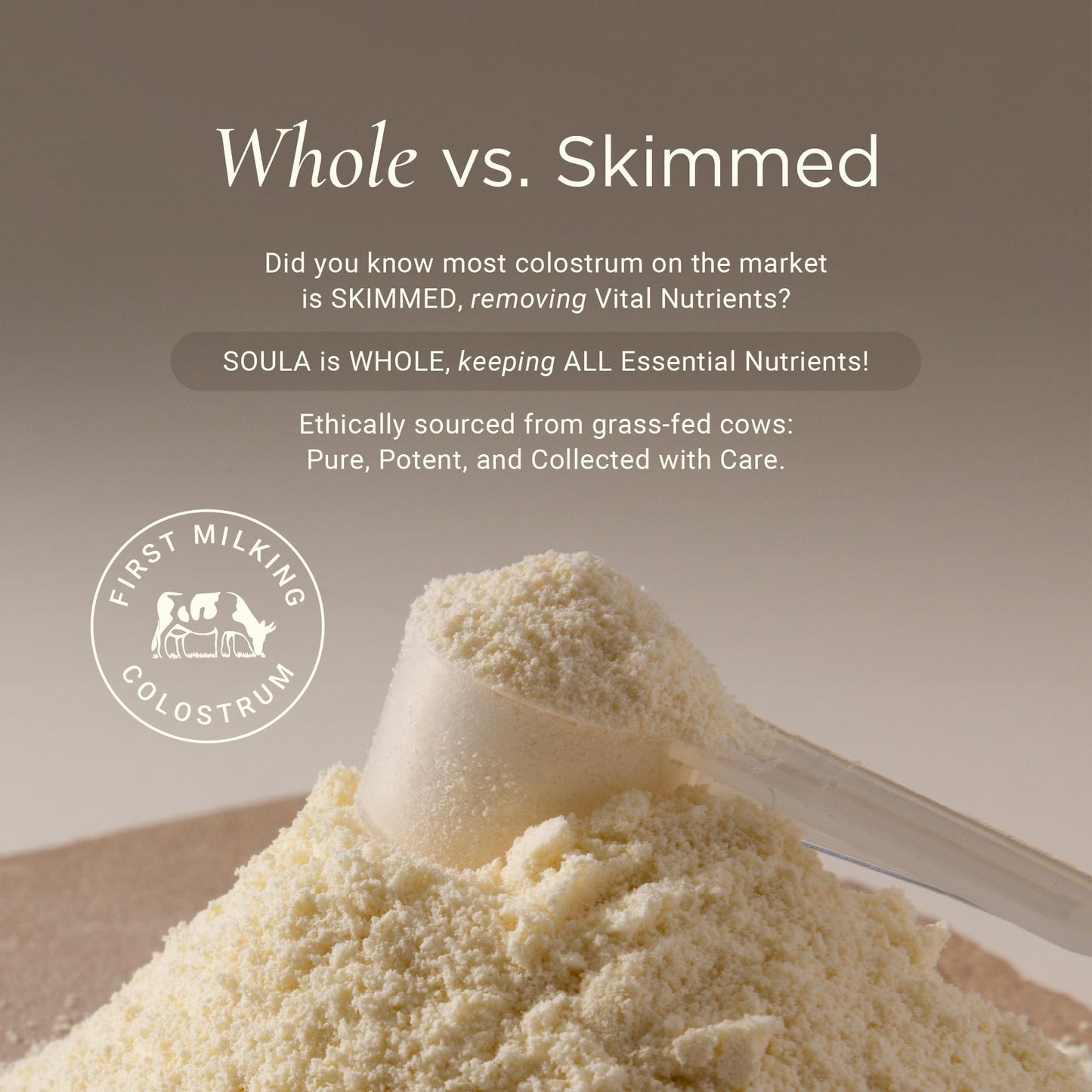 SOULA Liposomal Whole Colostrum Supplement Powder, 5.29 oz