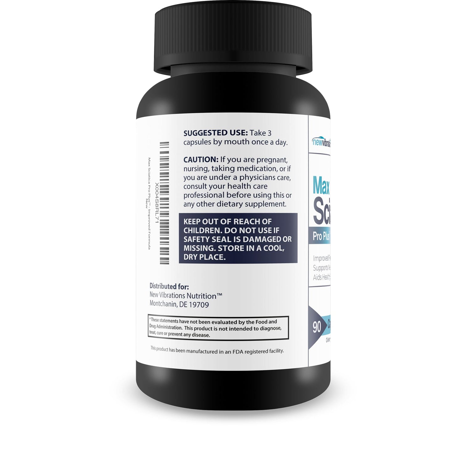 New Vibrations Nutrition Max Sciatica Pro Plus Capsules 90 Count