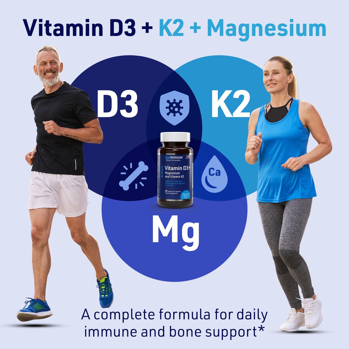 AgeImmune Brilliant D3+ Complex Capsules, 60 Count