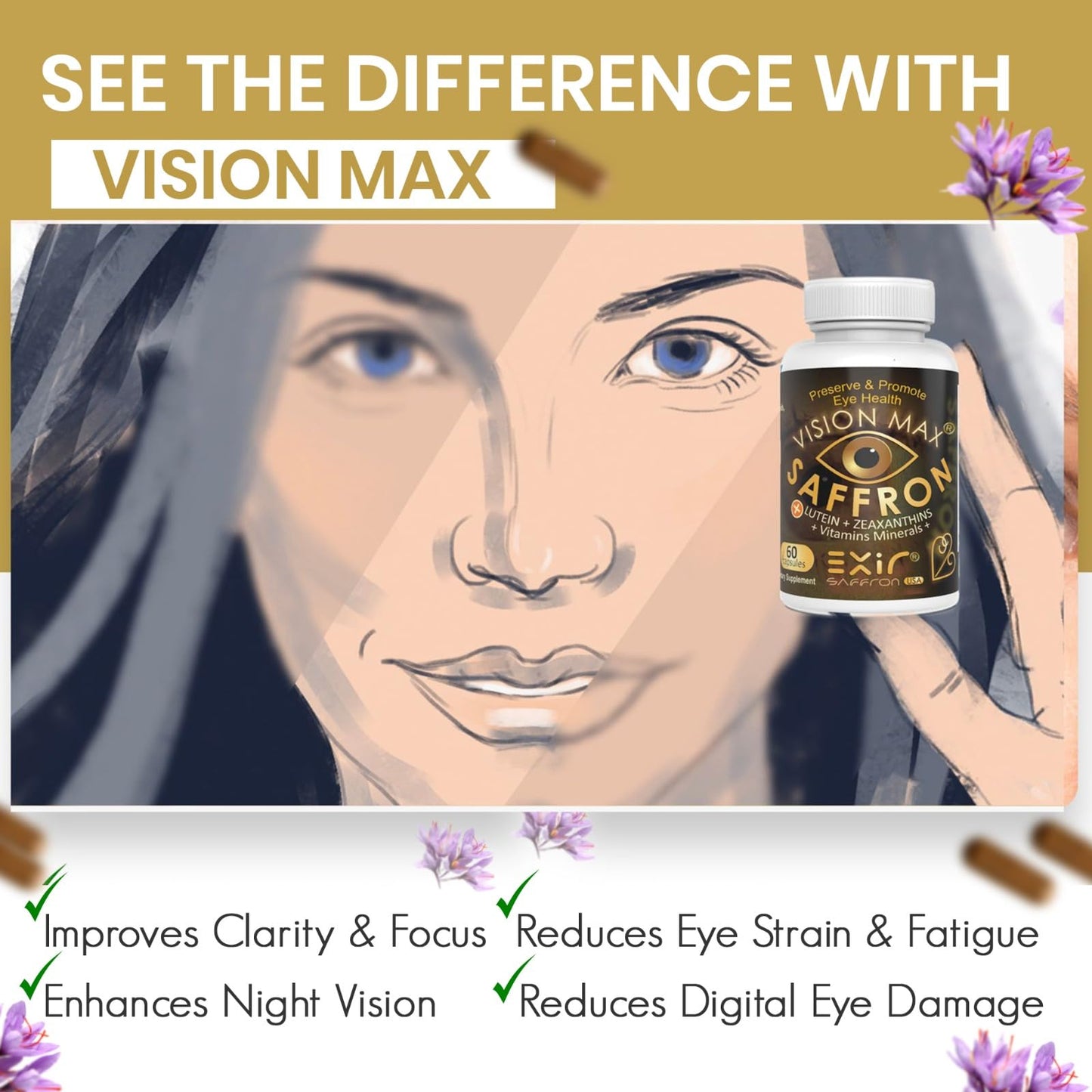 Vision Max Eye Vitamins Supplement Capsule, 60 Capsules