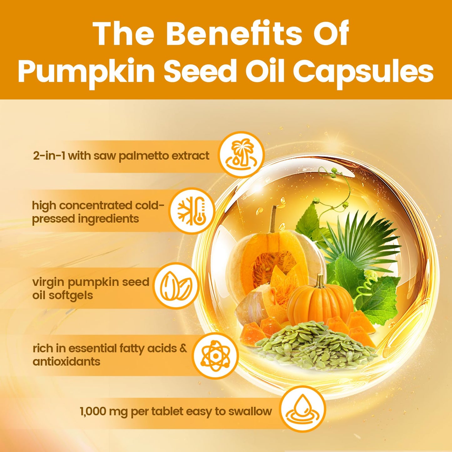 VivoNu Pumpkin Seed Oil with Saw Palmetto Softgels 540 Count