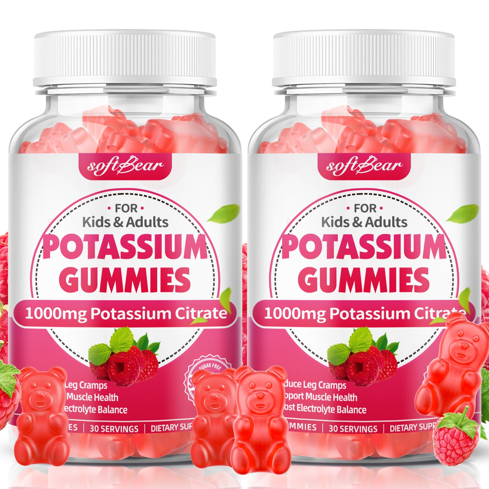 Softbear Potassium Citrate 1000mg Gummies, 60 Count