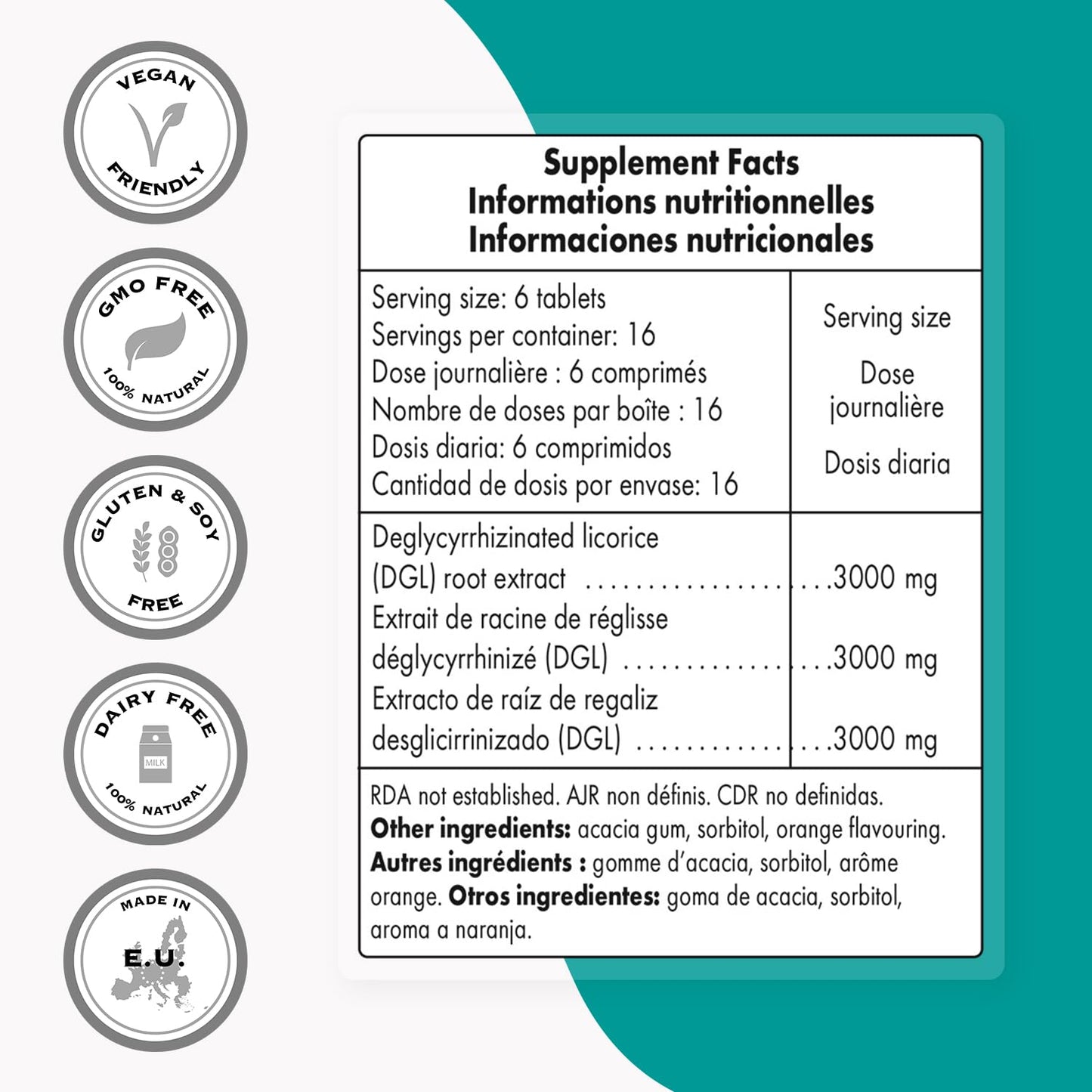 Supersmart DGL 3000 mg Tablet, 100 Count