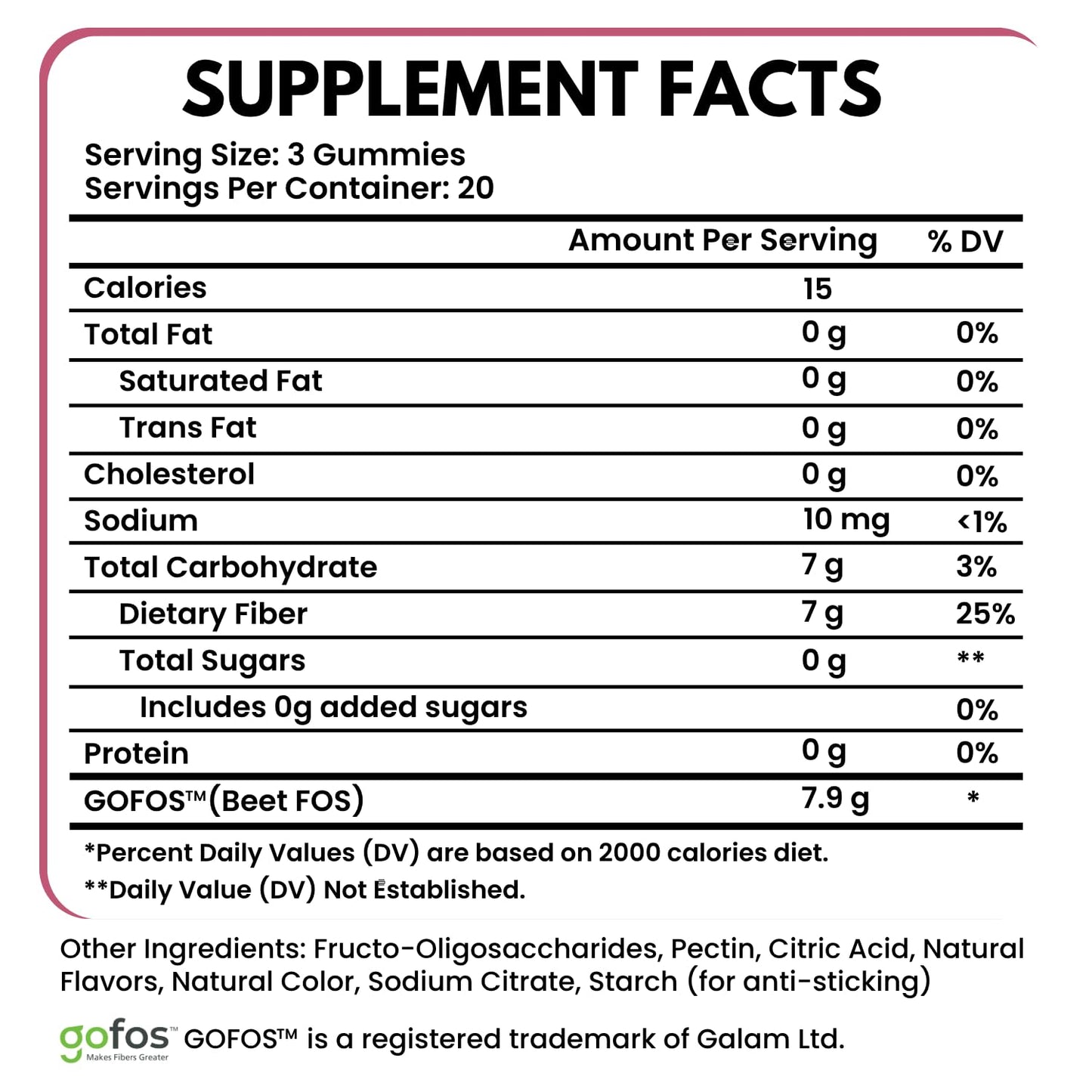 VITBOOST Fiber Gummies for Adults 7g Digestive Health & Regularity, 60 Gummies