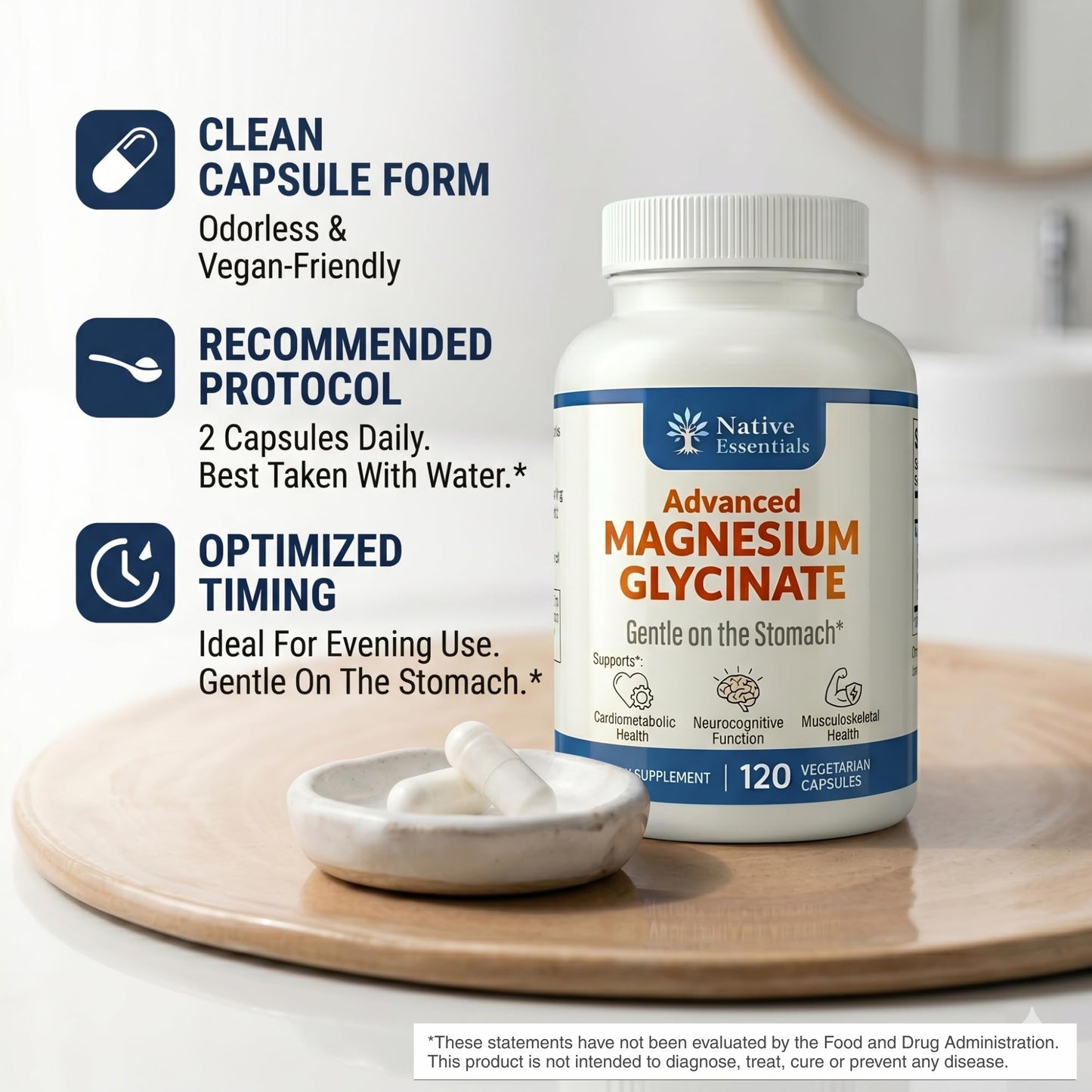 Native Essentials Magnesium Glycinate Capsule 120 Capsules