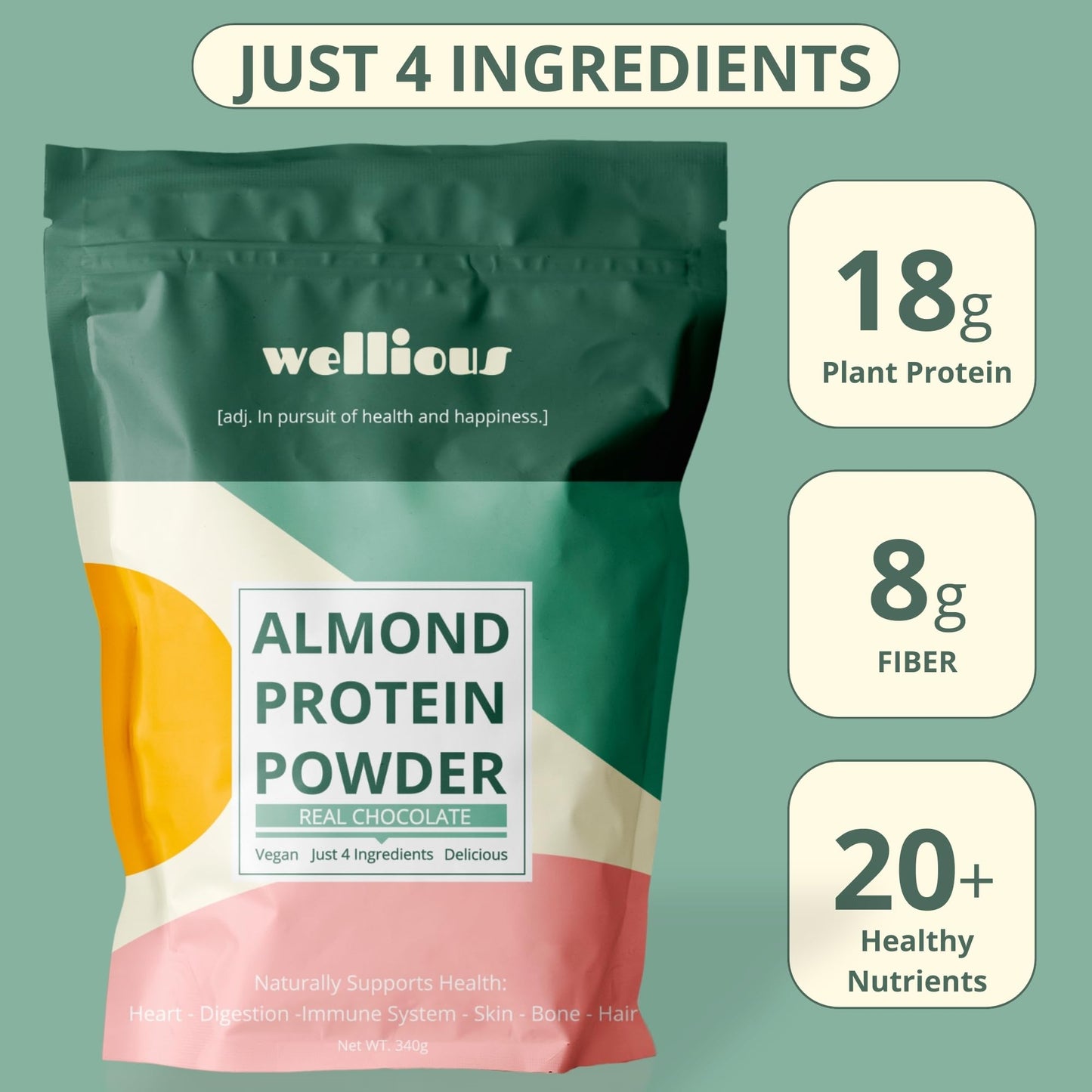 wellious Almond Protein Powder Bundle (Vanilla & Chocolate) 23.9931
