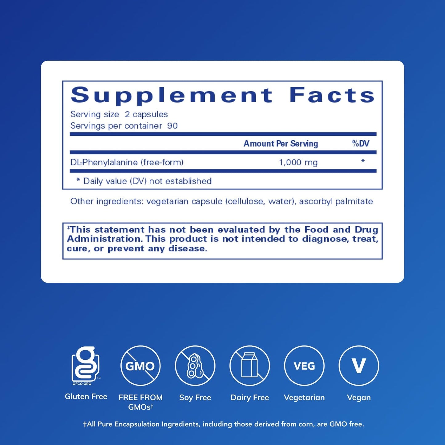 Pure Encapsulations DL-Phenylalanine 180 Capsules
