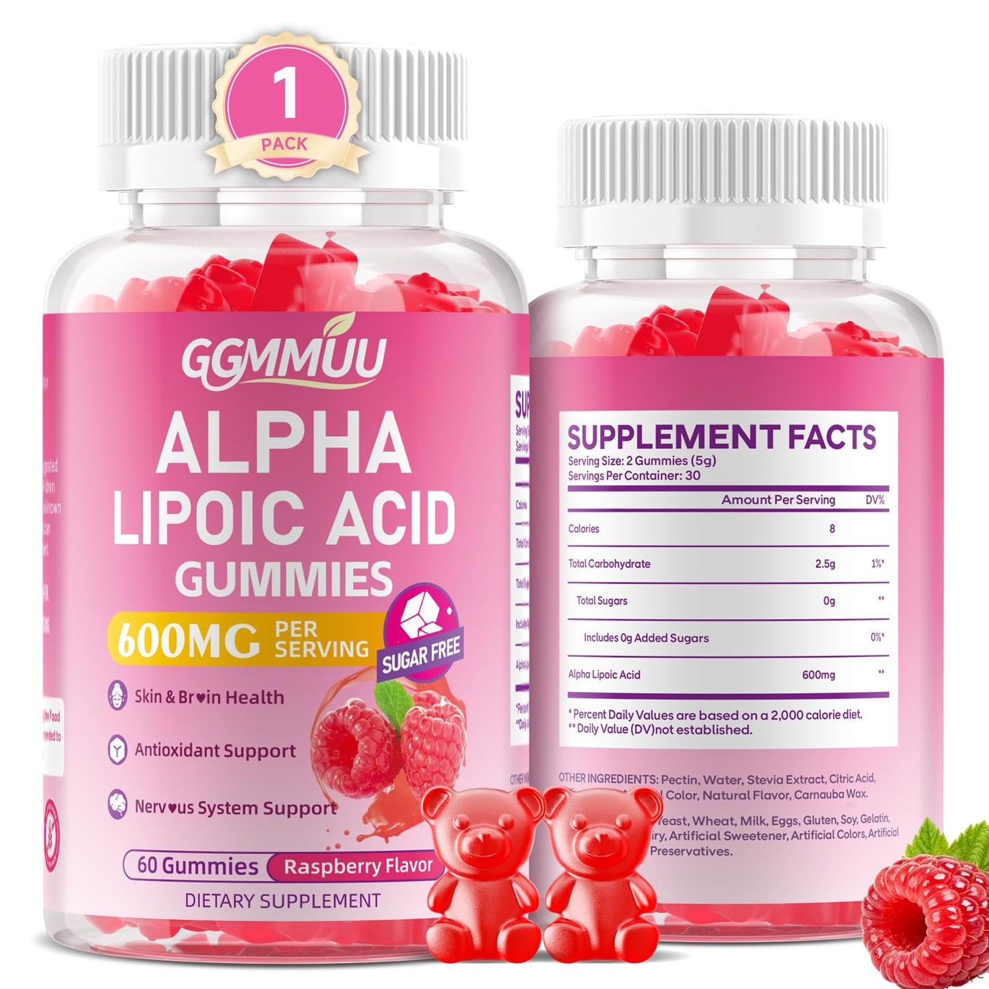 GGMMUU Alpha Lipoic Acid Gummies 60 Count