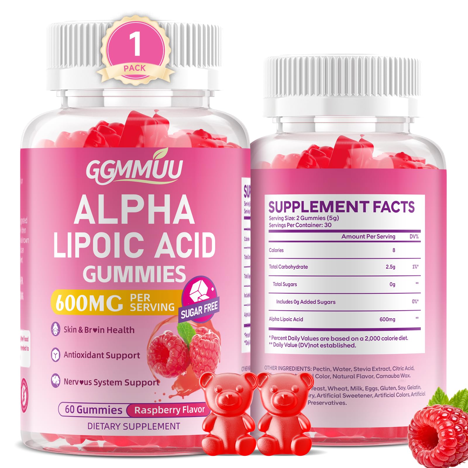 GGMMUU Alpha Lipoic Acid Gummies 60 Count