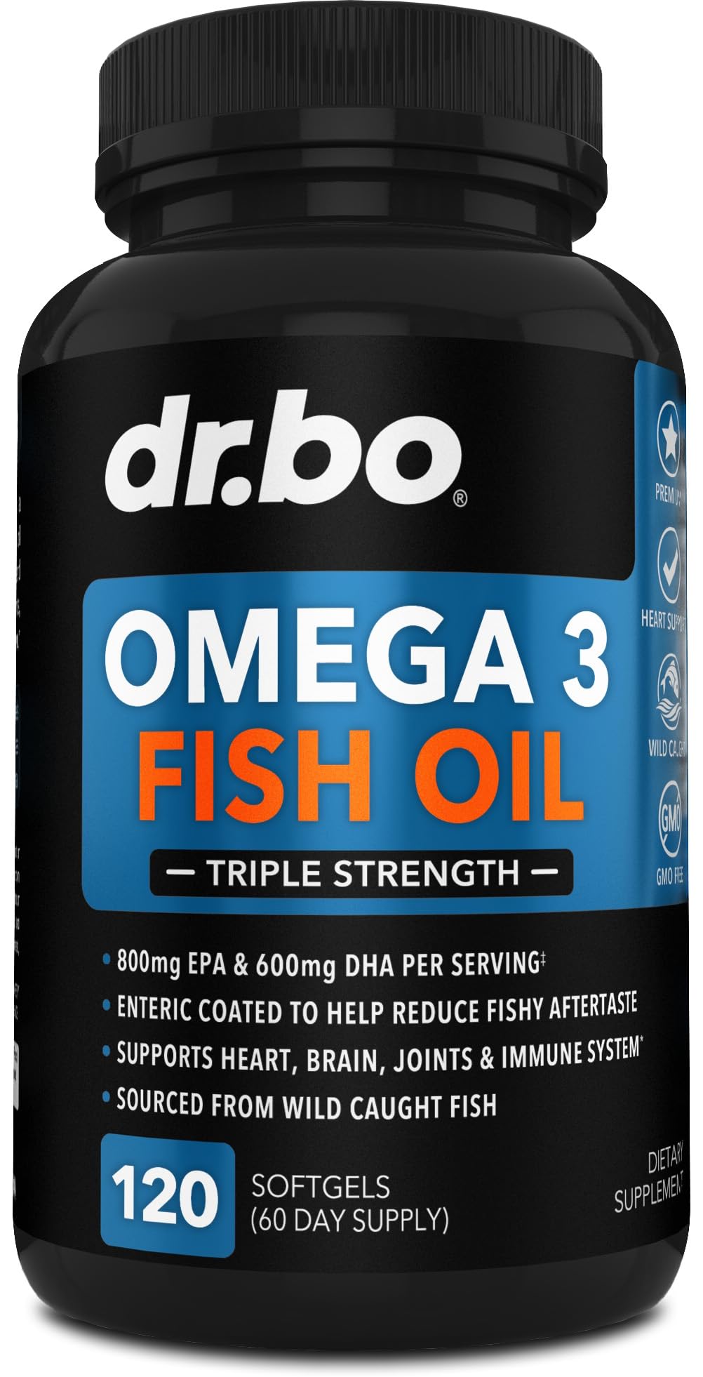 DR. BO Omega-3 Fish Oil Softgels 120 Count